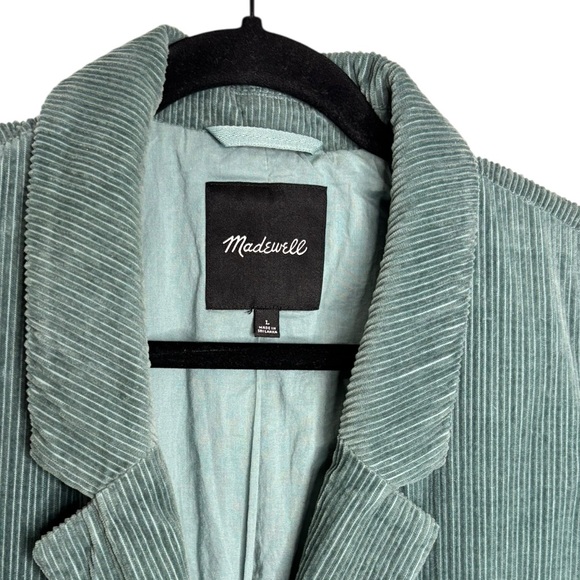 Madewell Corduroy Crop Dorset Blazer in the color Faded Shale Size Large - Picture 3 of 11